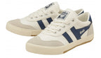 A pair of white and blue Gola sneakers, slightly angled.