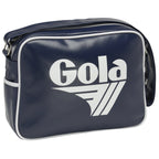 Gola Coated Canvas Shoulder Bag in navy with white trim and logo.