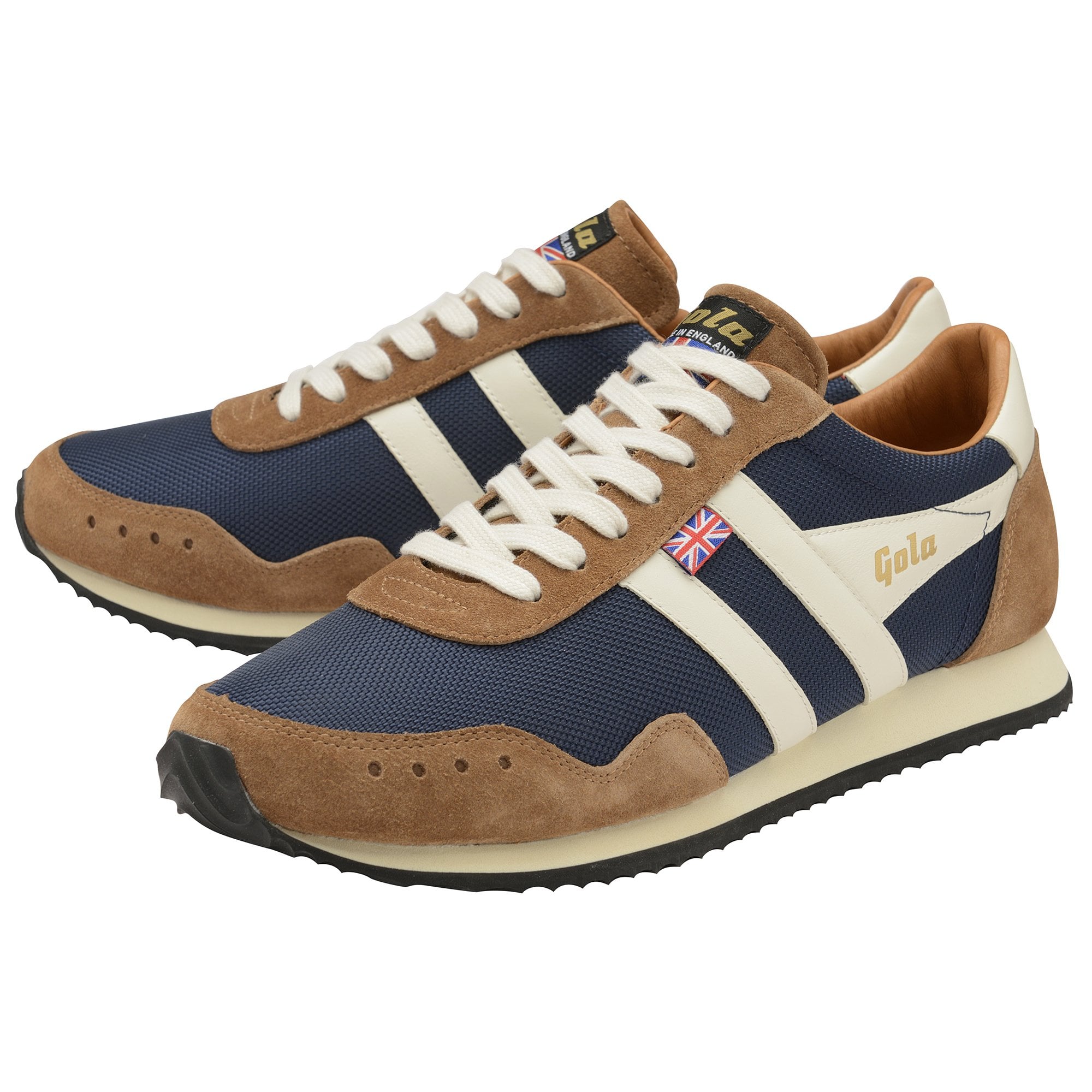 A pair of Gola Hurricane trainers in Navy/White.