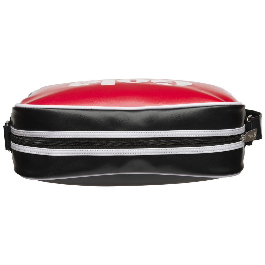 Top view of the Gola Red and Black Shoulder Bag showing the zipper closure.