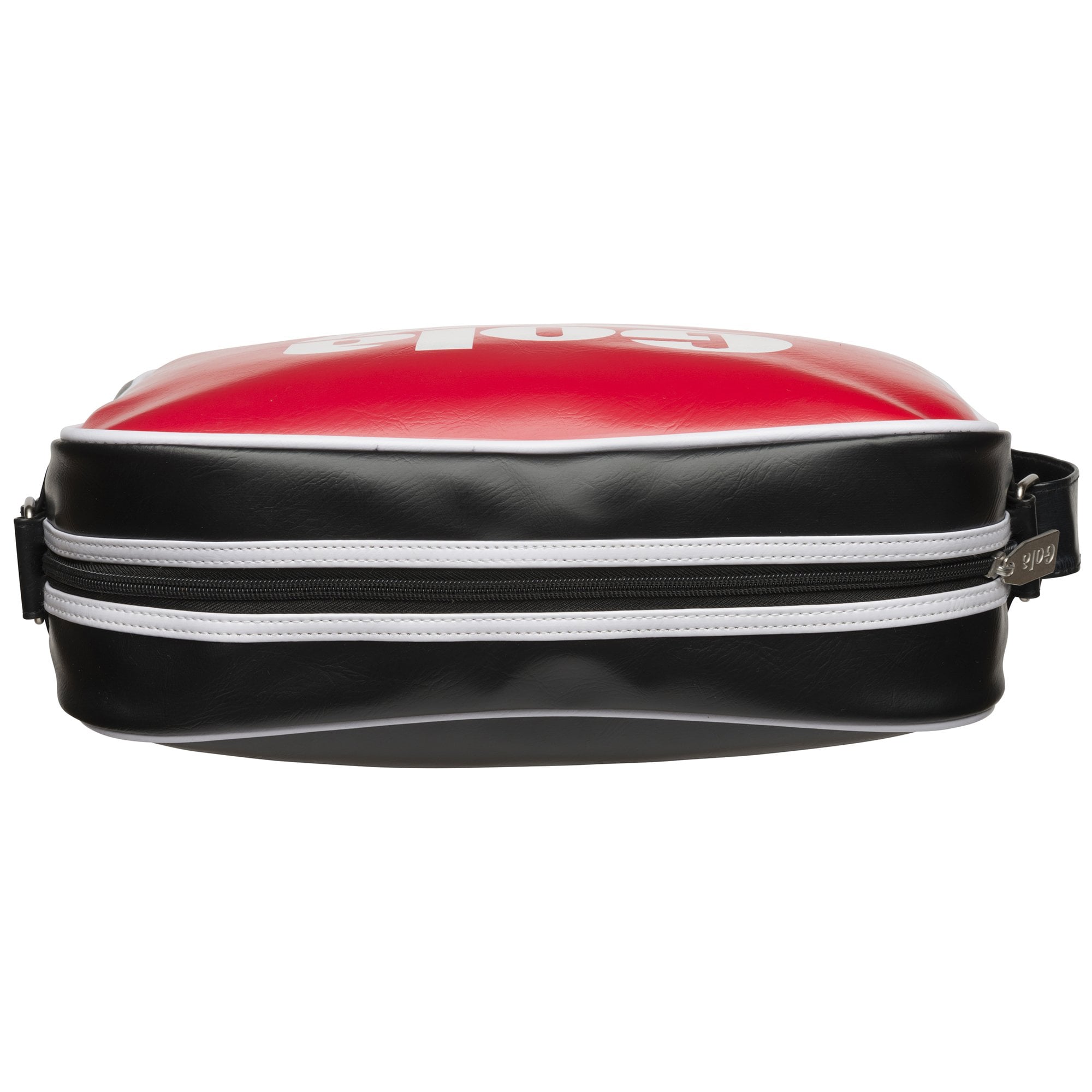 Top view of the Gola Red and Black Shoulder Bag showing the zipper closure.