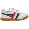 Gola Classics Kids' Harrier Leather Strap Trainers - White/Navy/Red - White/Navy/Red