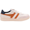 Gola Classics Baskets en cuir pour hommes - Blanc/Orange sombre/Marine - Blanc/Orange sombre/Marine