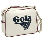 Cream Gola bag with the Gola logo on the front at an angle.