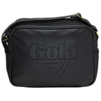 Black Gola messenger bag with the brand logo debossed on the front.