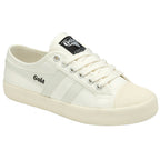 A white Gola Coaster shoe with black lettering.