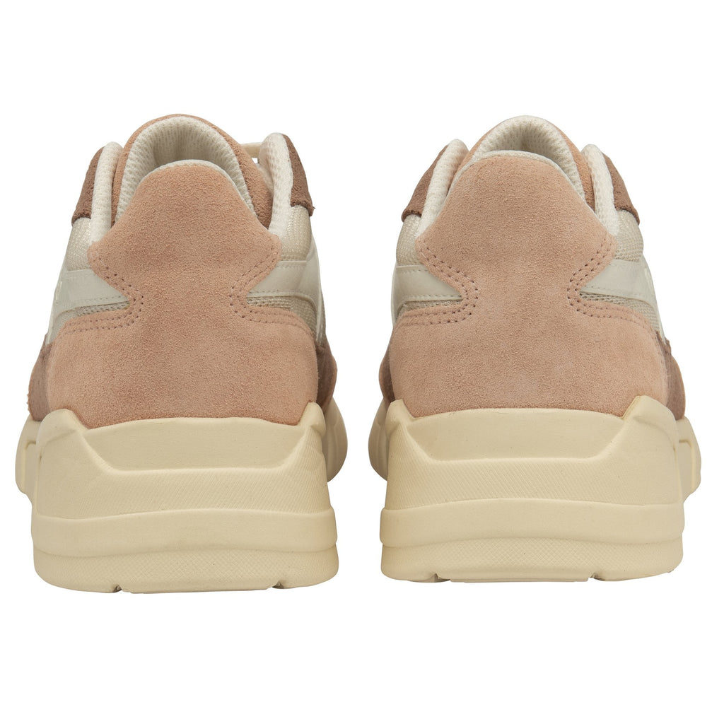 Rear view of a pair of Gola women's Sneaker in a neutral peach color palette.