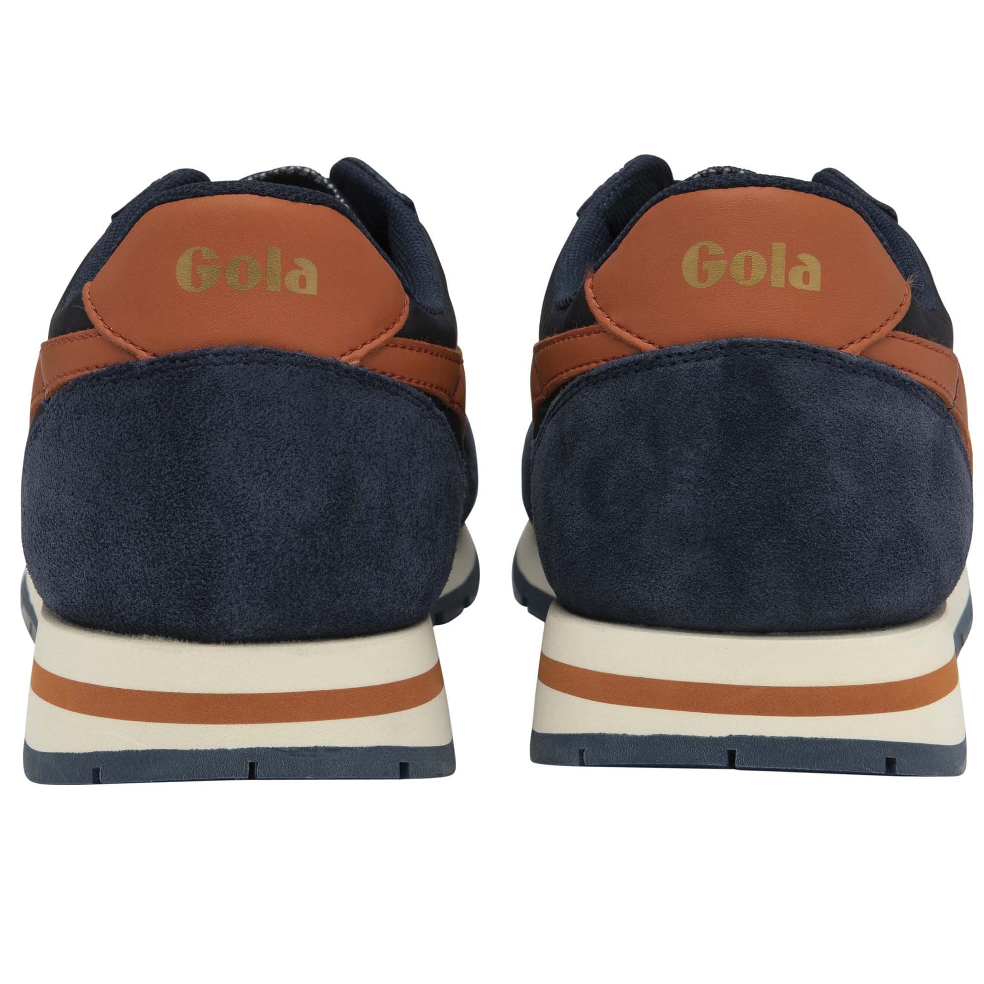 Rear view of the Gola Men's Monarch Trainers, highlighting the heel and brand detailing.