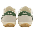 Rear view of a pair of Gola men's sneakers, highlighting the green heel tab and sole pattern.