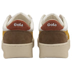 The back view of two Gola sneakers, showing the Gola logo on the heel.