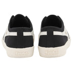 Pair of black and white Gola Coaster sneakers, viewed from the back.