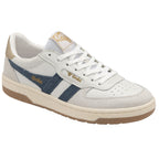 A white and navy Gola sneaker is positioned from a right side angle on a white background.