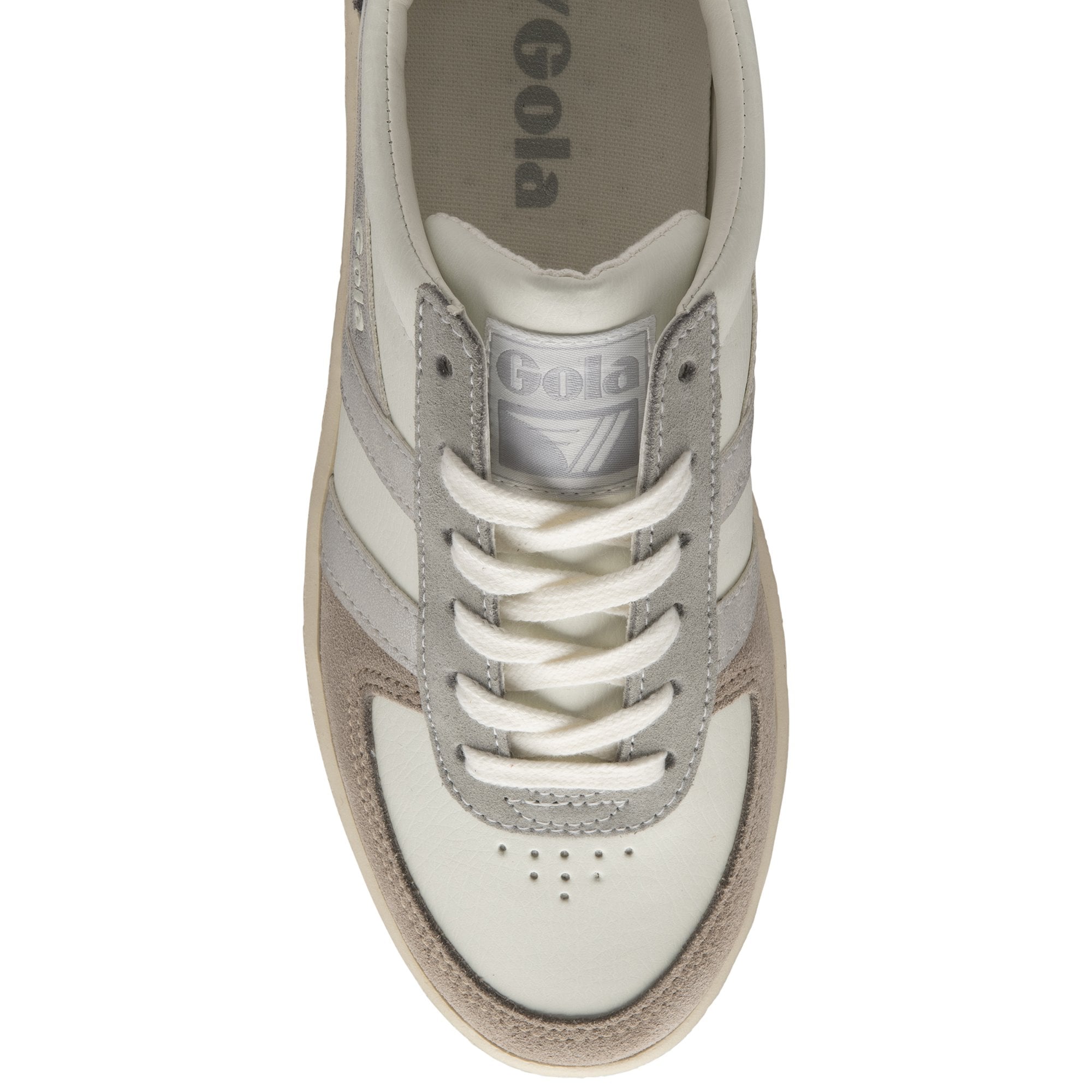 Top-down view of the Gola Women's Daytona in Off White, Silver, and Ash.