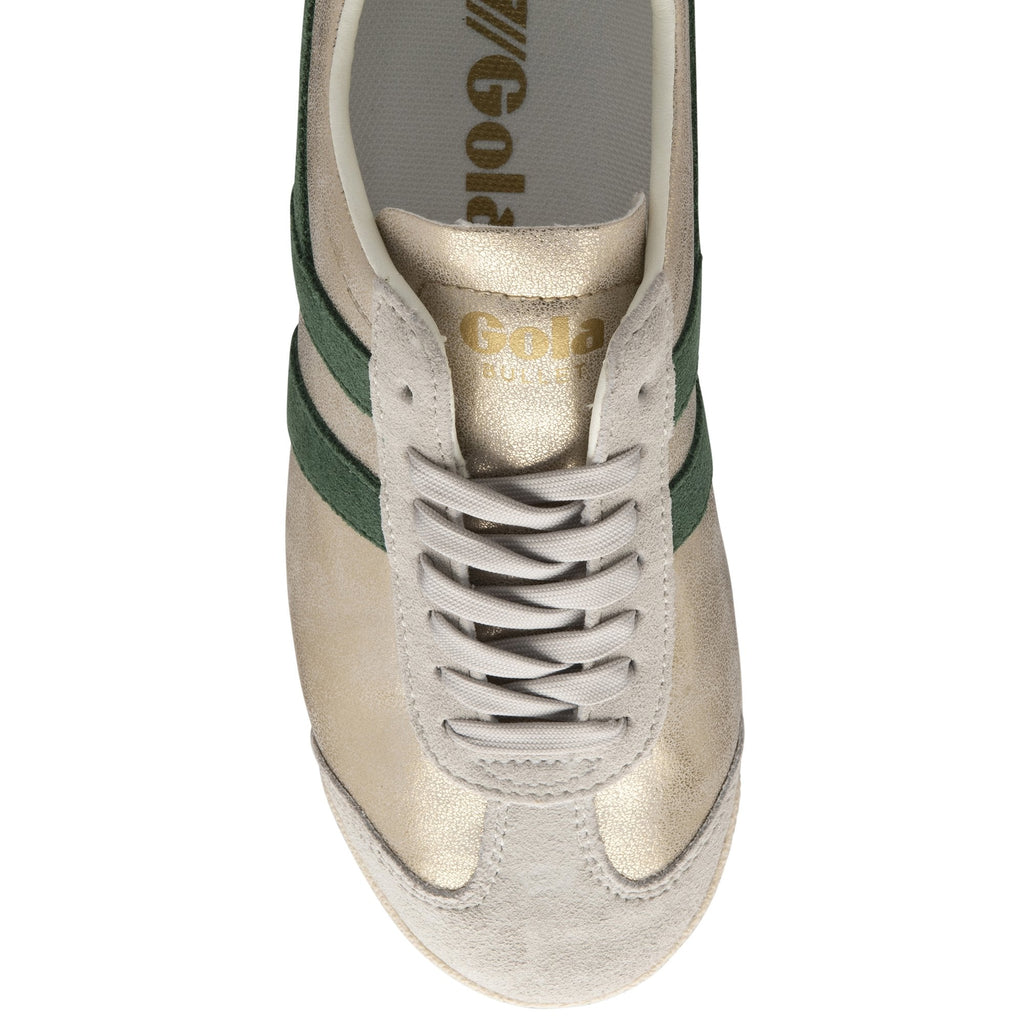 A top-down view of the right Gola Orchid Platform gold and green sneaker.