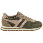 A single Gola women's Orchid platform sneaker in khaki and dusty rose, viewed from the side.