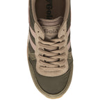 The top-down view of a single Gola women's Orchid platform sneaker in khaki and dusty rose.