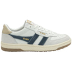 A white and navy Gola sneaker is positioned from a left side angle on a white background.