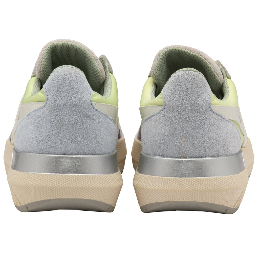 A back view of the Gola Women's Daytona Sneaker in a purple, grey, and neon green colorway.