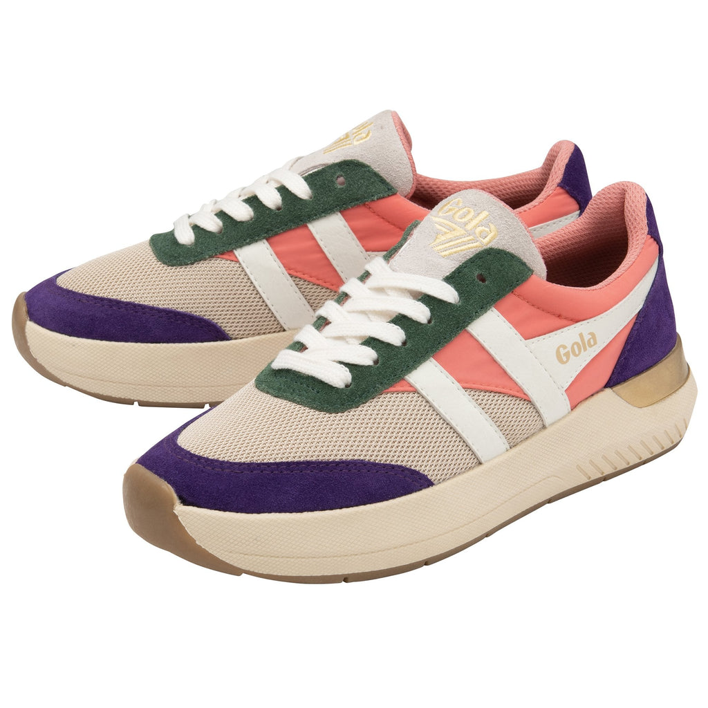 A pair of Gola Women's Daytona Quadrant sneakers, showcasing their unique multi-color design.