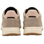 Back profile of two Gola Women's Daytonas in black, light grey, and pink.