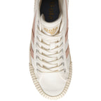 Top-down view of a Gola women's Off White and Blush high-top canvas sneaker.