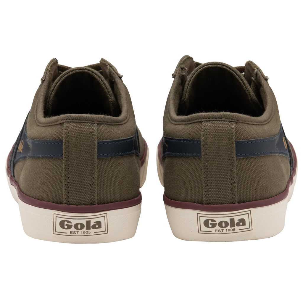 Rear view of Gola men's sneakers, displaying the Gola logo on the white soles.