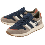 Pair of Gola men's sneakers in navy and grey, angled together.