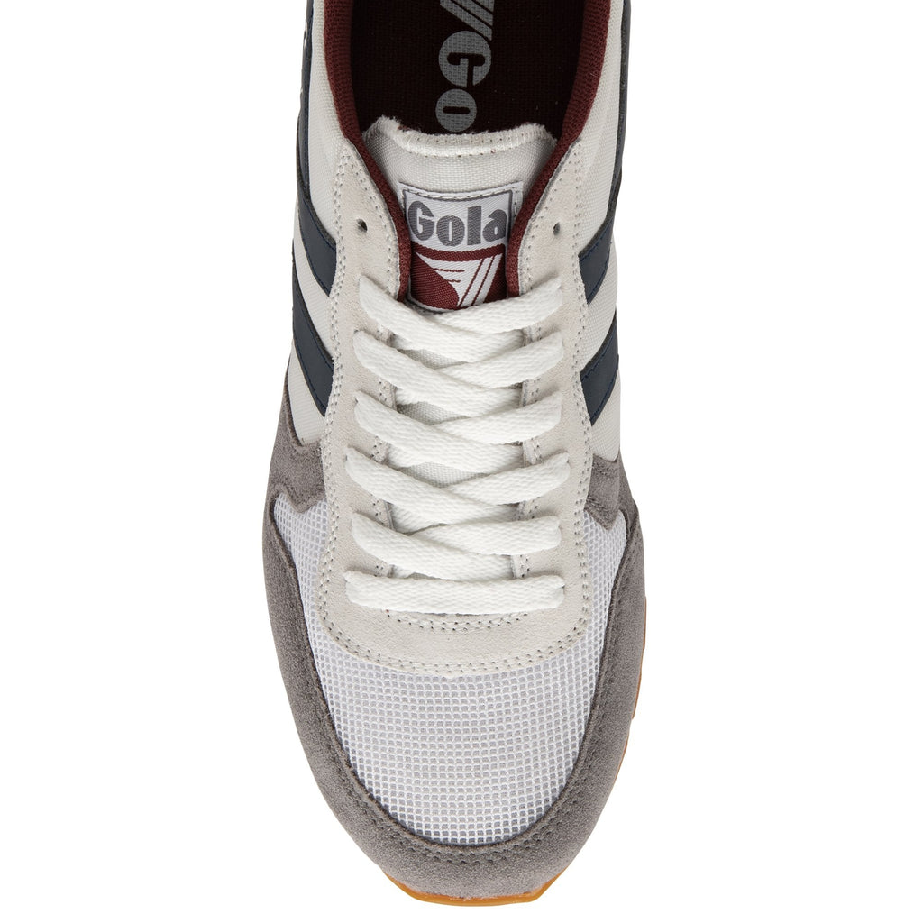 The top-down view of a single Gola Hurricane trainer, highlighting the laces and toe.