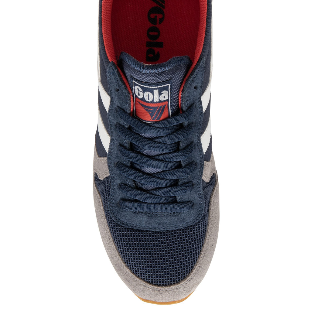 The top-down view of a single Gola men's sneaker, highlighting the laces and colors.