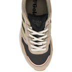 Top profile of a Gola Women's Daytona in black, light grey, and pink.