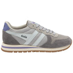 Side profile of the Gola Women's Daytona sneakers in grey and light blue.