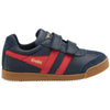 Gola Classics Kids' Harrier Leather Strap Trainers - Navy/Red - Navy/Red