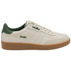 A single Gola men's sneaker in off-white with green accents and a gum sole.