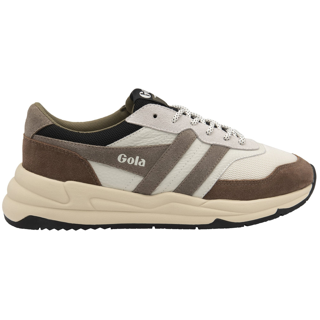 Side profile of a Gola men's sneaker, showcasing its neutral color palette and classic design.