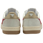 Back view of a pair of Gola women's white and red sneakers.