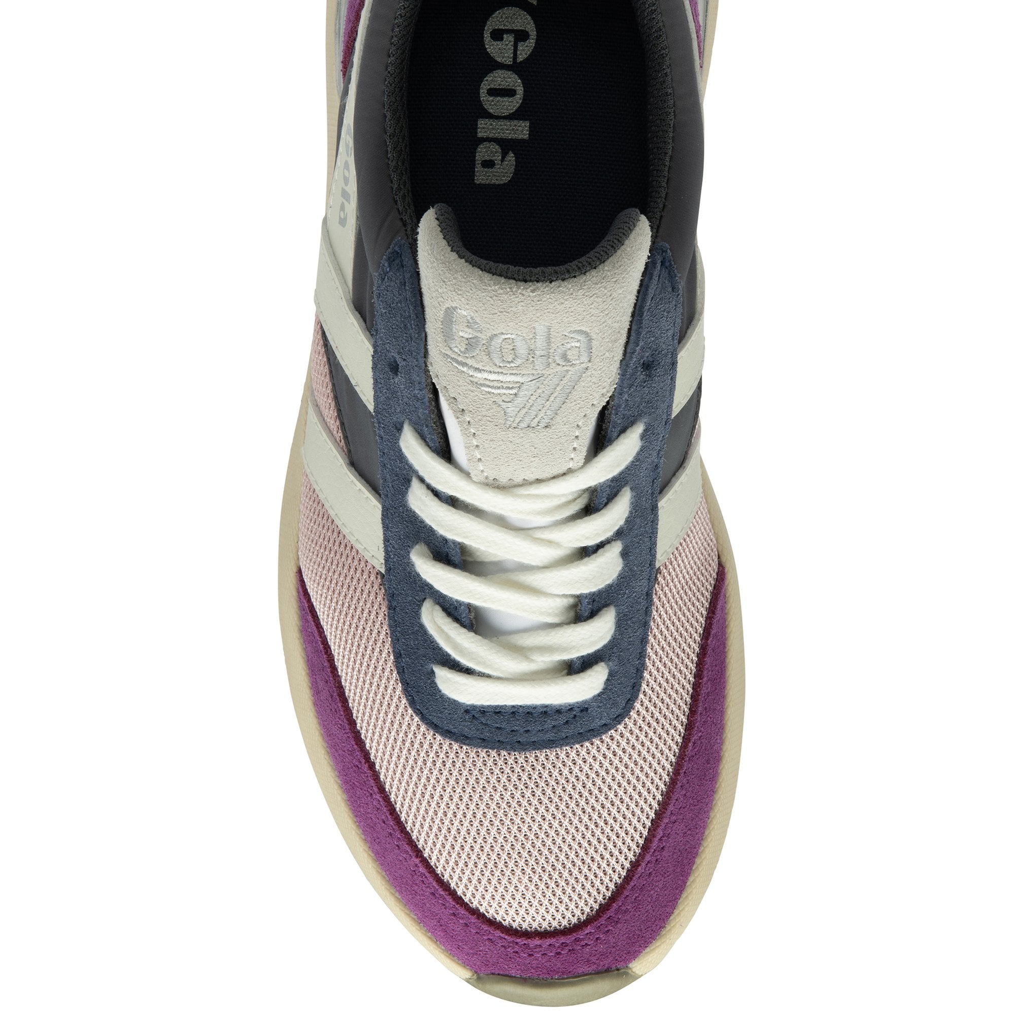 A recycled Gola Daytona for women from a top angle on a white background.