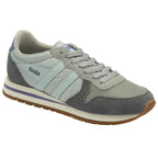 Angled view of the Gola Women's Daytona sneakers in grey and light blue.