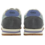 Rear view of a pair of Gola Women's Daytona sneakers showing the purple heel accent.