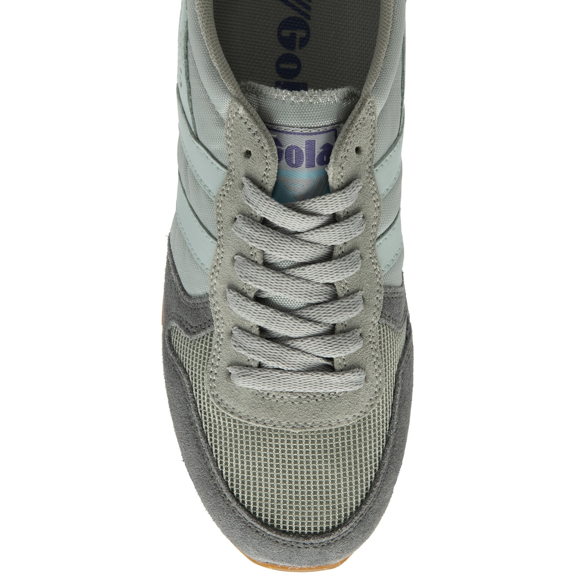Top-down view of the Gola Women's Daytona sneaker, highlighting the laces and toe.
