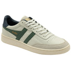A white and green Gola sneaker from a slightly different angle.