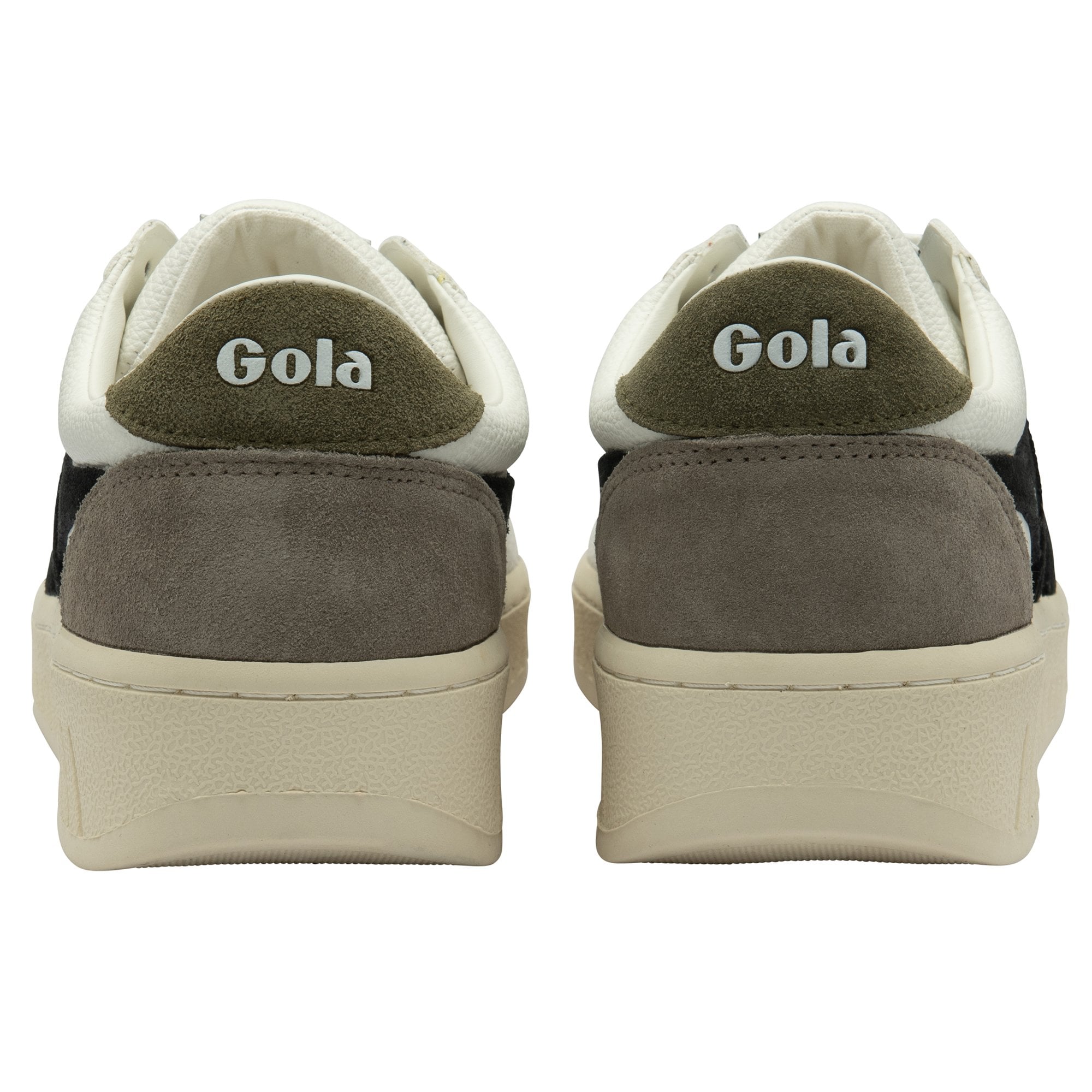 The heels of two Gola sneakers, showing the brand logo.