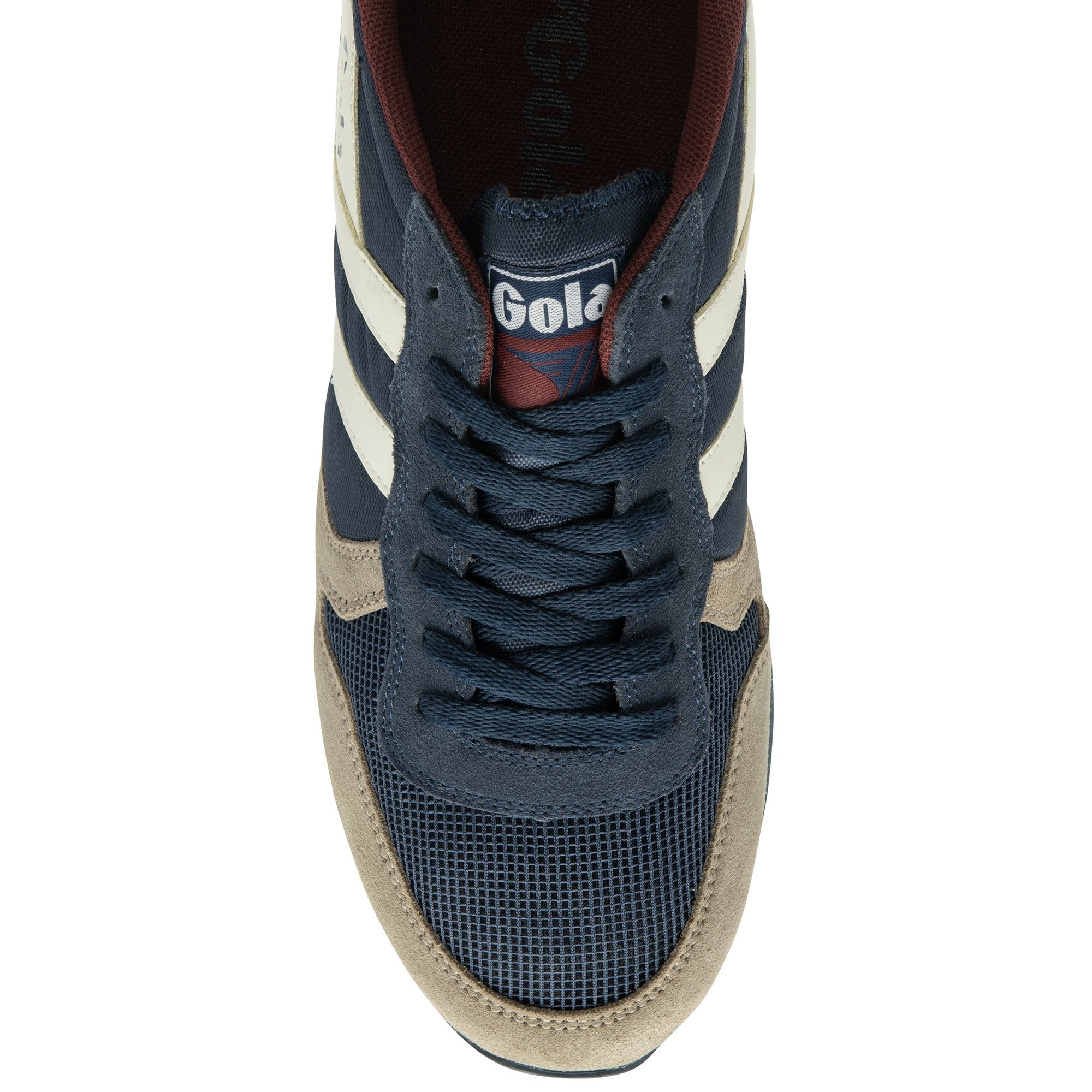 Top-down view of a single Gola men's sneaker showing the laces and toe box.