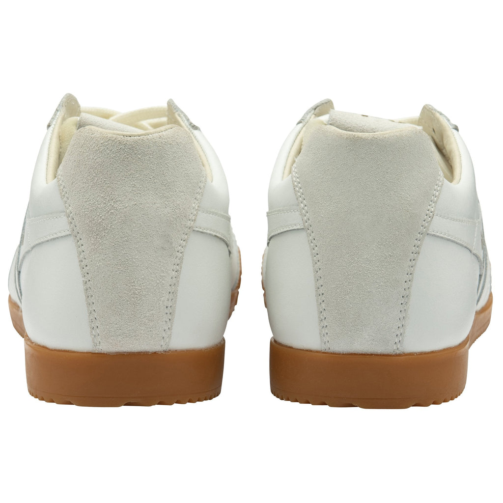 A rear view of the Gola Harrier in Off White/Off White.