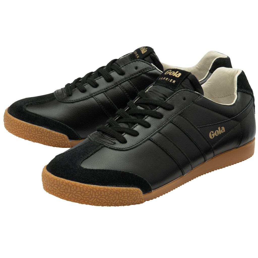 A pair of Gola Harrier trainers in Black/Black.