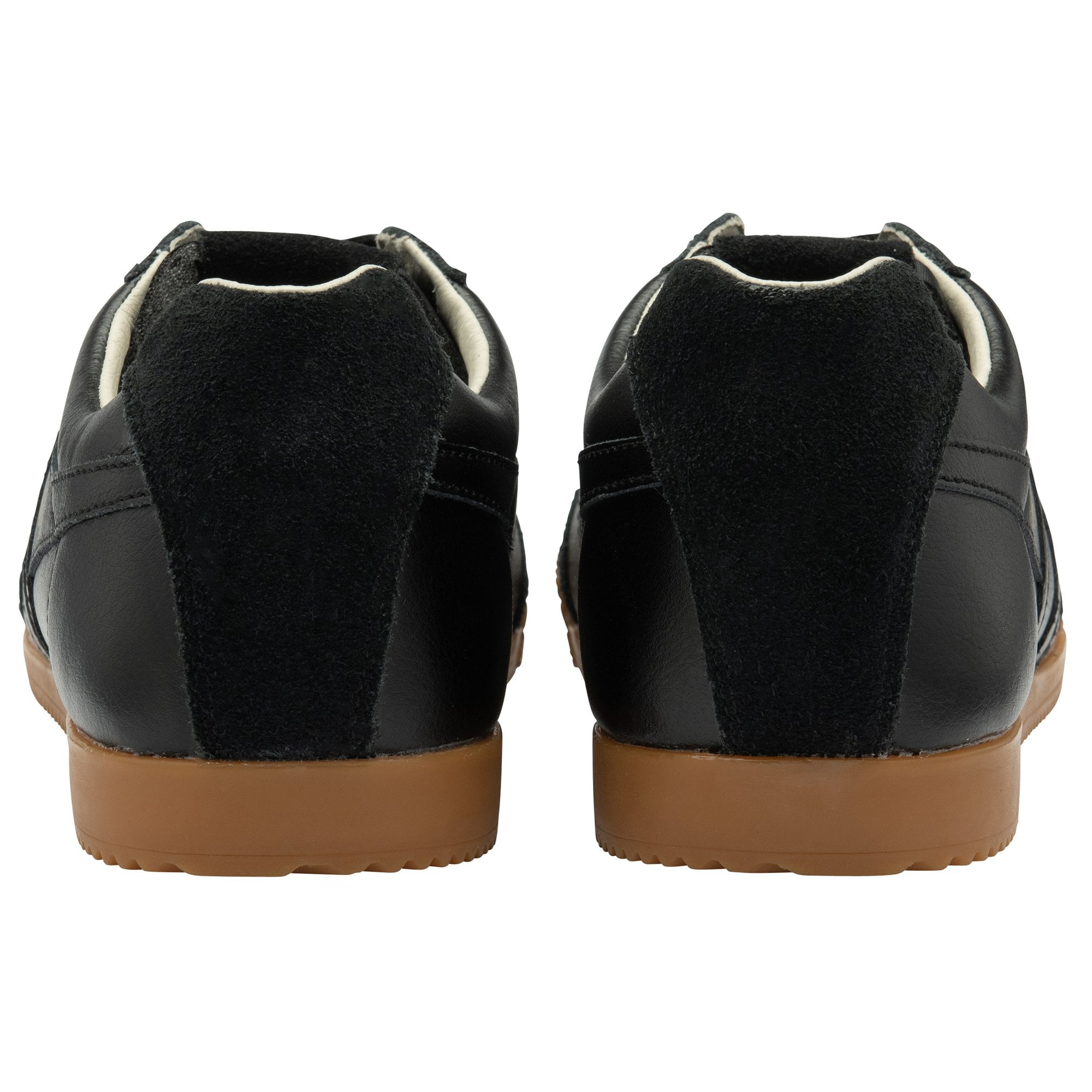 A rear view of the Gola Harrier in Black/Black.