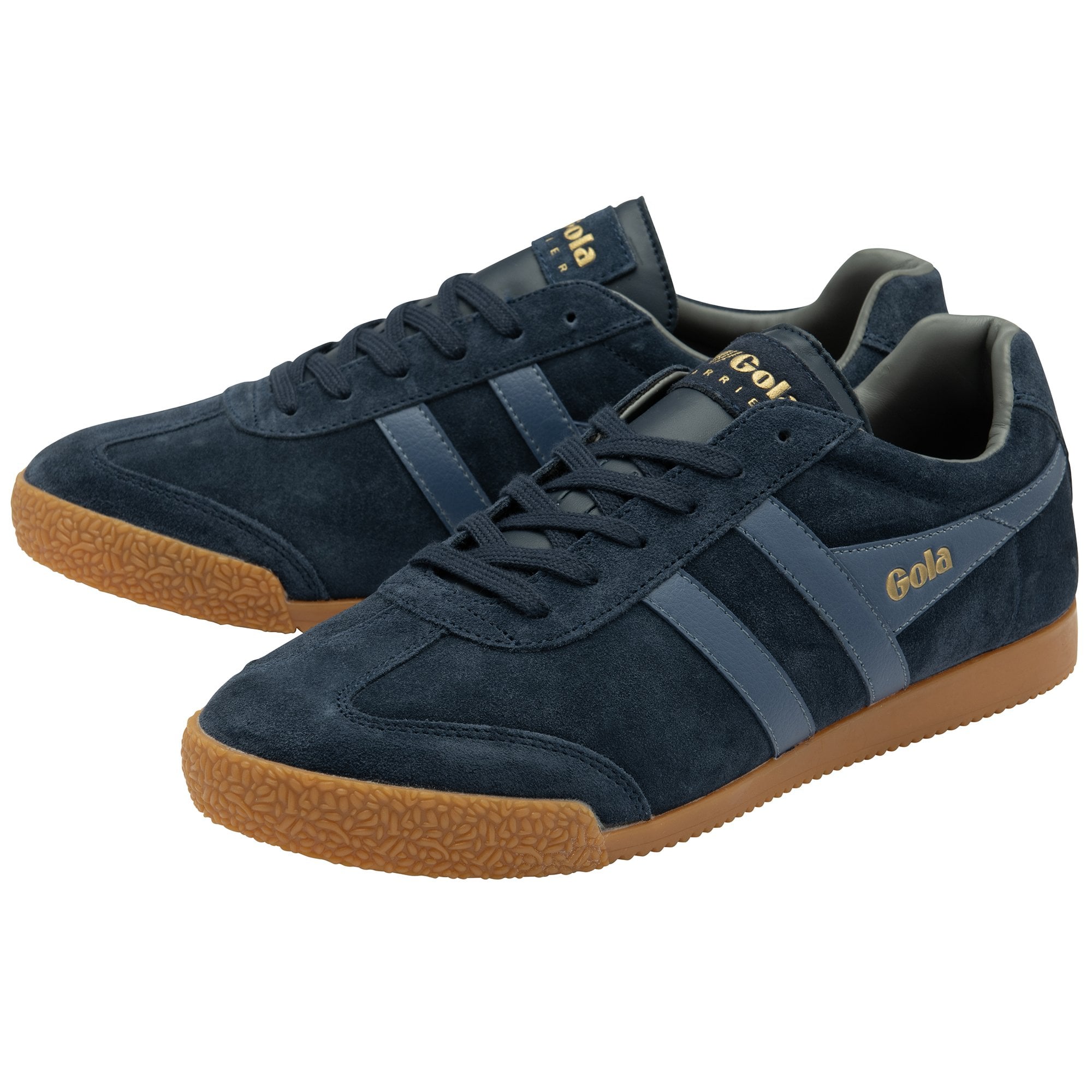 A pair of Gola Harrier trainers in Deep Blue/Deep Blue.