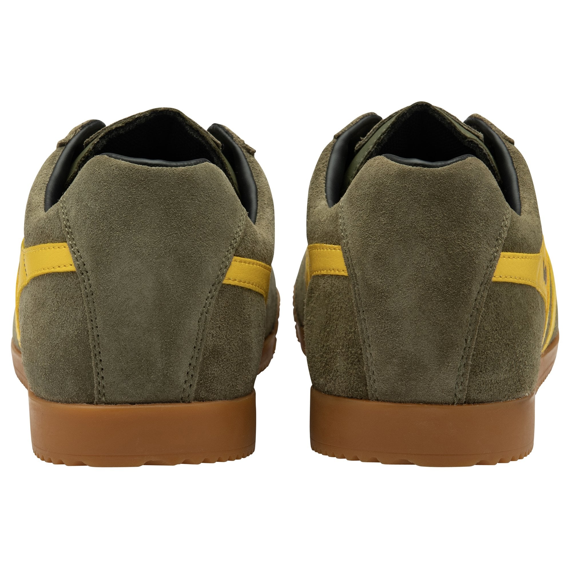 A rear view of the Gola Harrier in Khaki/Sun.