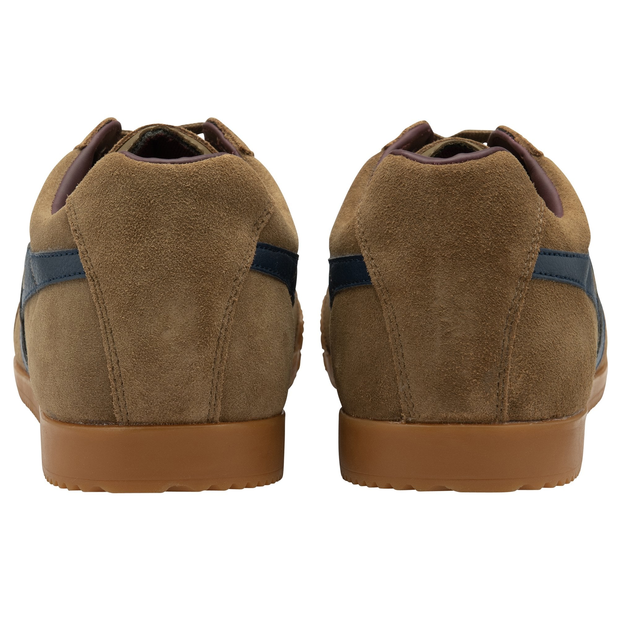 A rear view of the Gola Harrier in Rich Camel/Deep Blue.