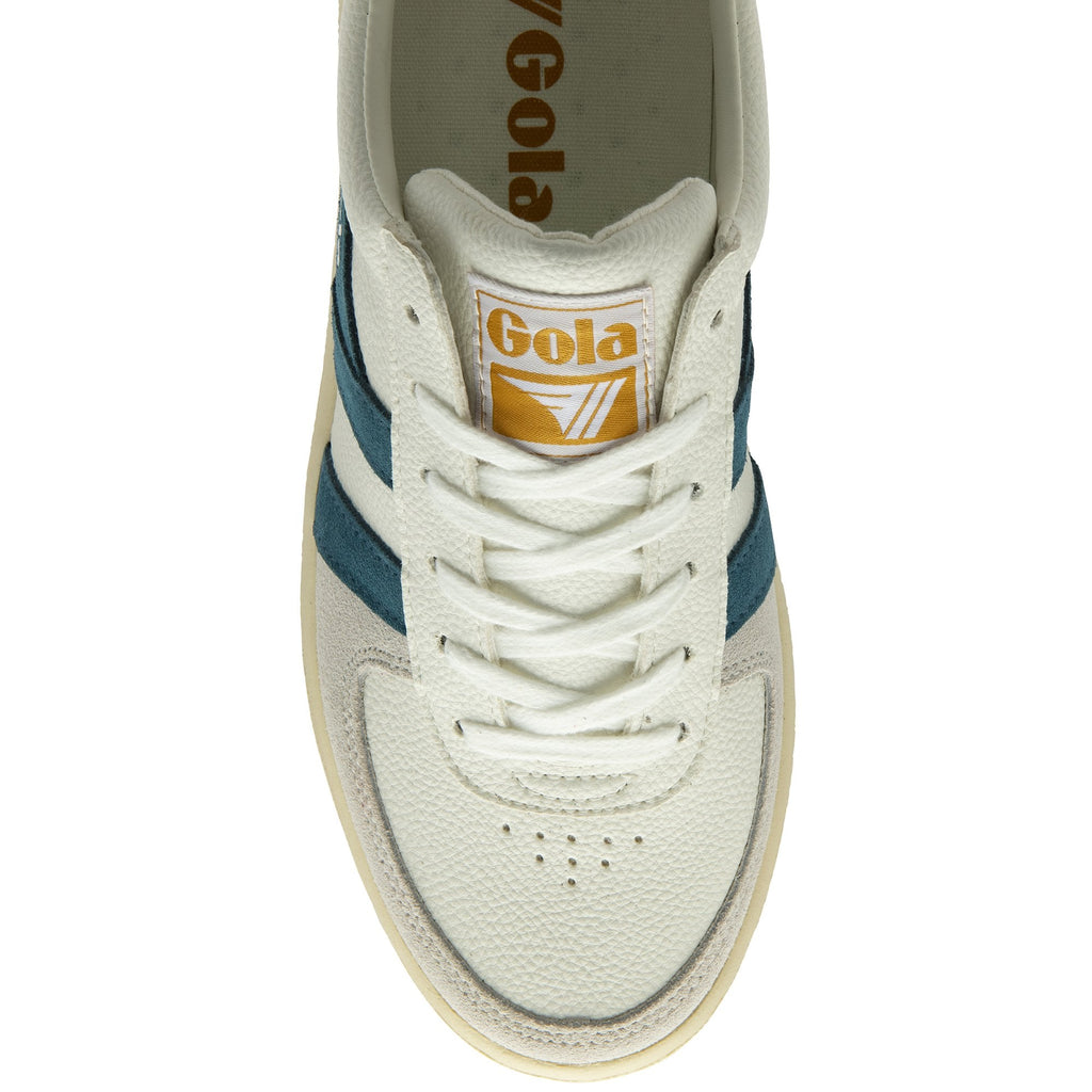 Top-down view of a single Gola Classics trainer, showing the laces and brand logo.