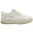 A white Gola sneaker with a beige sole is shown from the side against a white background.